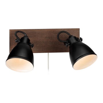 Markslöjd 108213 - Настенный точечный светильник NATIVE 2xE14/18W/230V черный/коричневый