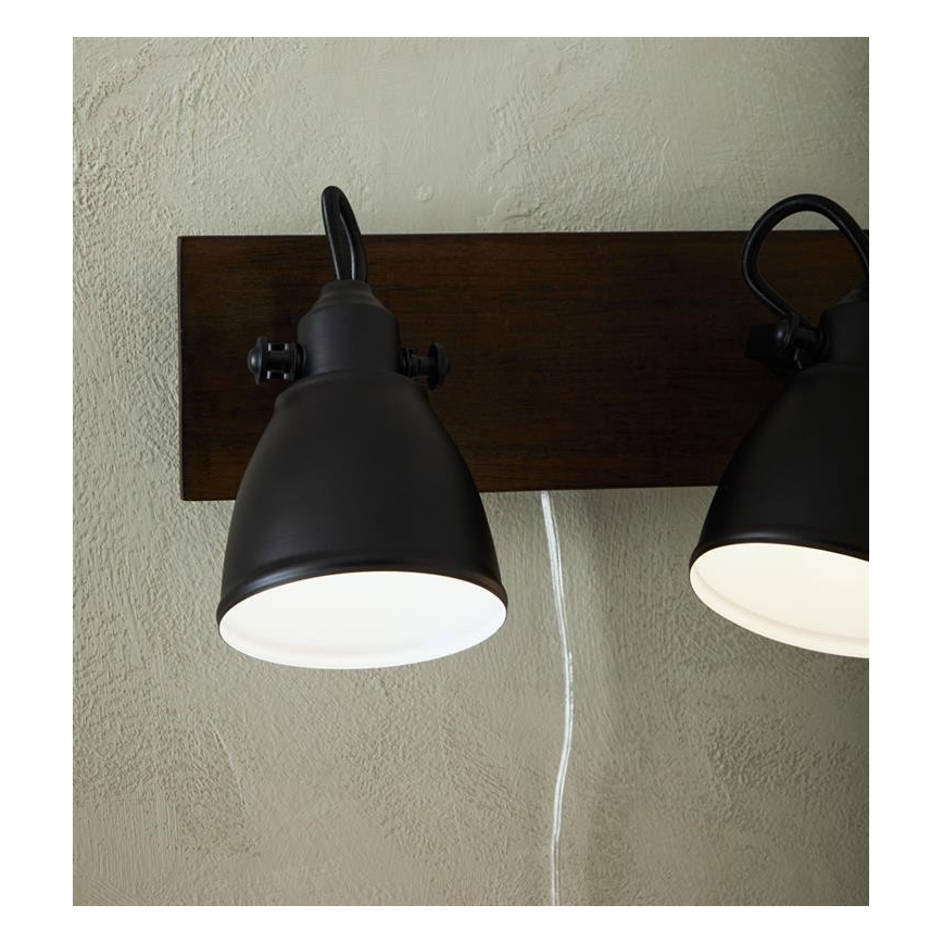 Markslöjd 108213 - Настенный точечный светильник NATIVE 2xE14/18W/230V черный/коричневый