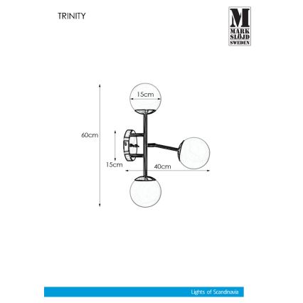 Markslöjd 108253 - Настінний світильник TRINITY 3xG9/20W/230V золотий/сірий