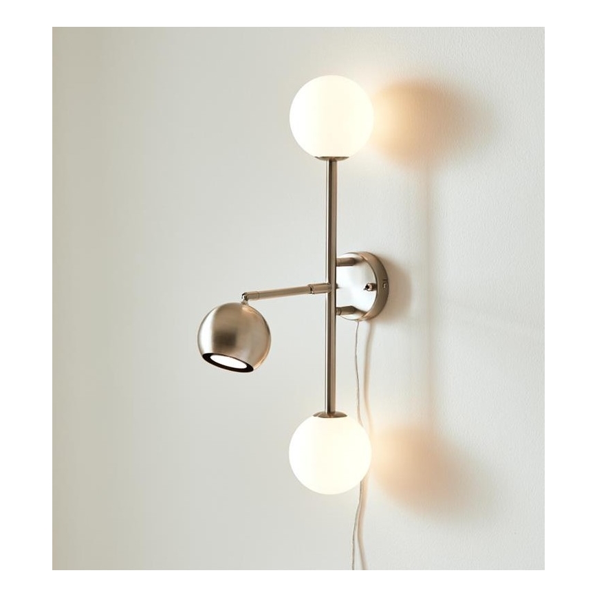 Markslöjd 108256 - Настенный светильник BESIDE 2xG9/20W/230V + 1xGU10/7W/230V матовый хром