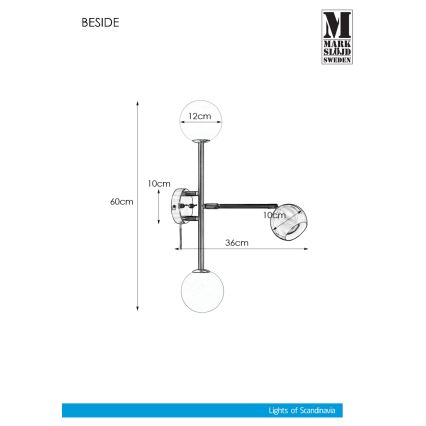 Markslöjd 108256 - Настінний світильник BESIDE 2xG9/20W/230V + 1xGU10/7W/230V матовий хром