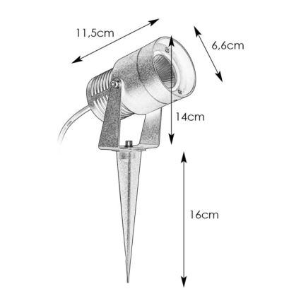 Markslöjd 108404 - Уличный светильник GARDEN24 LED RGBW, 6 Вт, 24 В, 30 см, IP44, черный