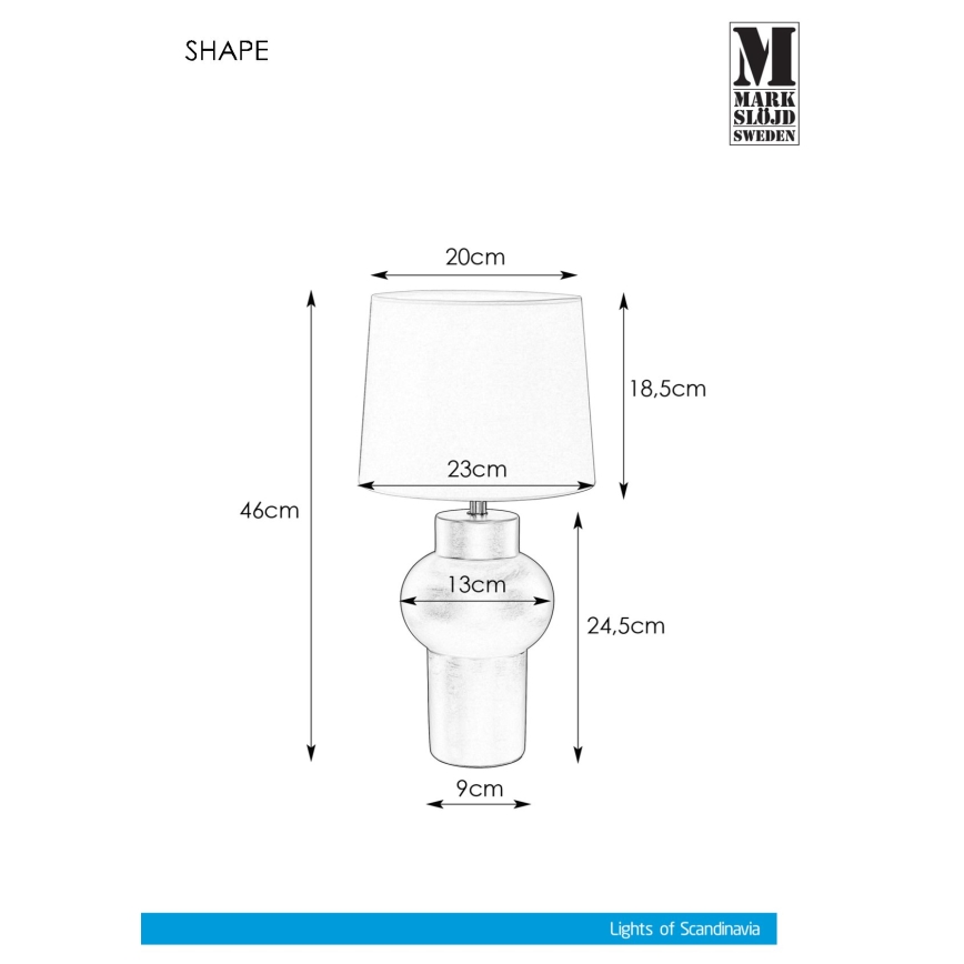 Markslöjd 108450 - Настільна лампа SHAPE 1xE27/40W/230V білий