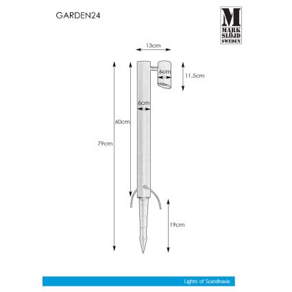 Markslöjd 108485 - Вулична світлодіодна лампа GARDEN24 LED/6W/24V 60 см IP44 чорний