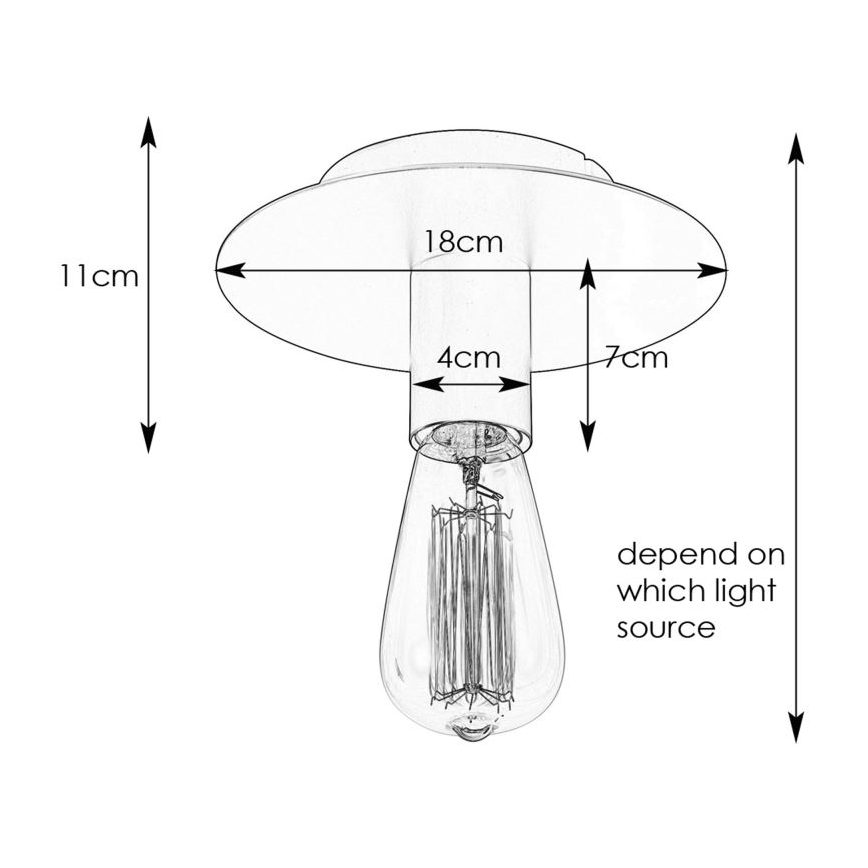 Markslöjd 108540 - Потолочный светильник PIATTO 1xE27/40W/230V черный