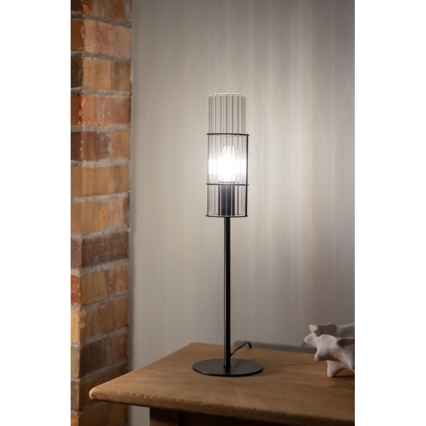 Markslöjd 108555 - Настільна лампа TUBO 1xE14/40W/230V 50 см чорний/прозорий