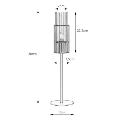Markslöjd 108555 - Настольная лампа TUBO 1xE14/40W/230V 50 см черный/прозрачный