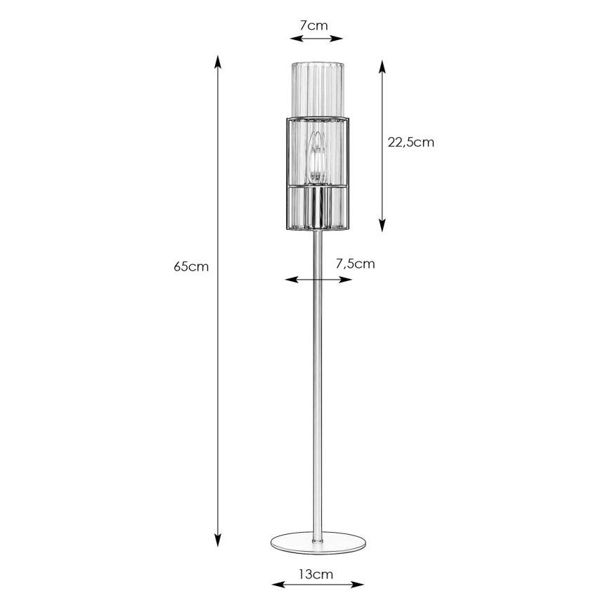 Markslöjd 108556 - Настольная лампа TUBO 1xE14/40W/230V 65 см черный/прозрачный