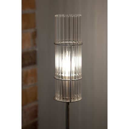 Markslöjd 108557 - Настільна лампа TUBO 1xE14/40W/230V 50 см глянцевий хром/прозорий