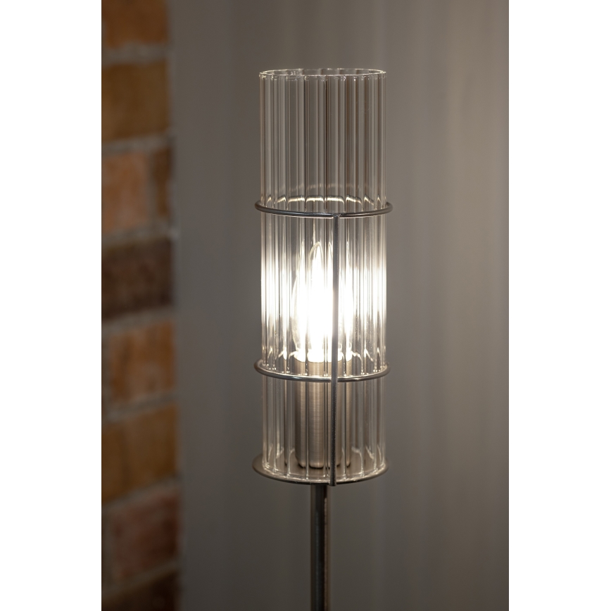 Markslöjd 108557 - Настільна лампа TUBO 1xE14/40W/230V 50 см глянцевий хром/прозорий