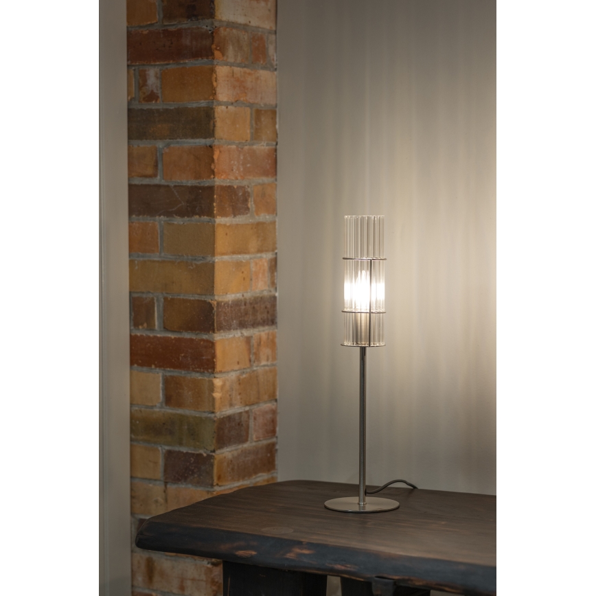 Markslöjd 108557 - Настольная лампа TUBO 1xE14/40W/230V 50 см блестящий хром/прозрачный
