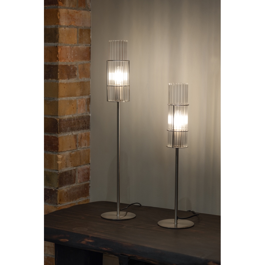 Markslöjd 108557 - Настольная лампа TUBO 1xE14/40W/230V 50 см блестящий хром/прозрачный