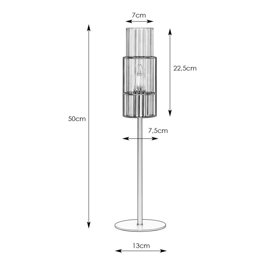 Markslöjd 108557 - Настольная лампа TUBO 1xE14/40W/230V 50 см блестящий хром/прозрачный