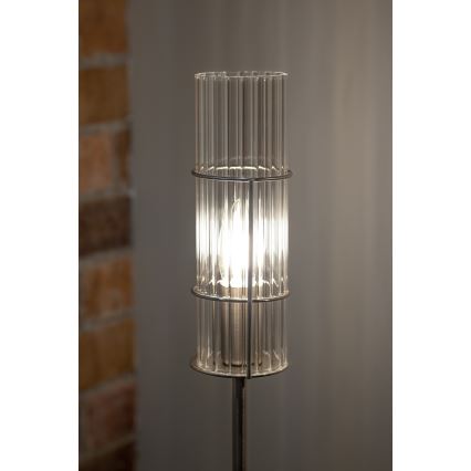 Markslöjd 108558 - Настільна лампа TUBO 1xE14/40W/230V 65 см глянцевий хром/прозорий