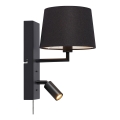 Markslöjd 108595 - LED настінна лампа з USB COMO 1xE14/40W/230V + LED/3W чорна