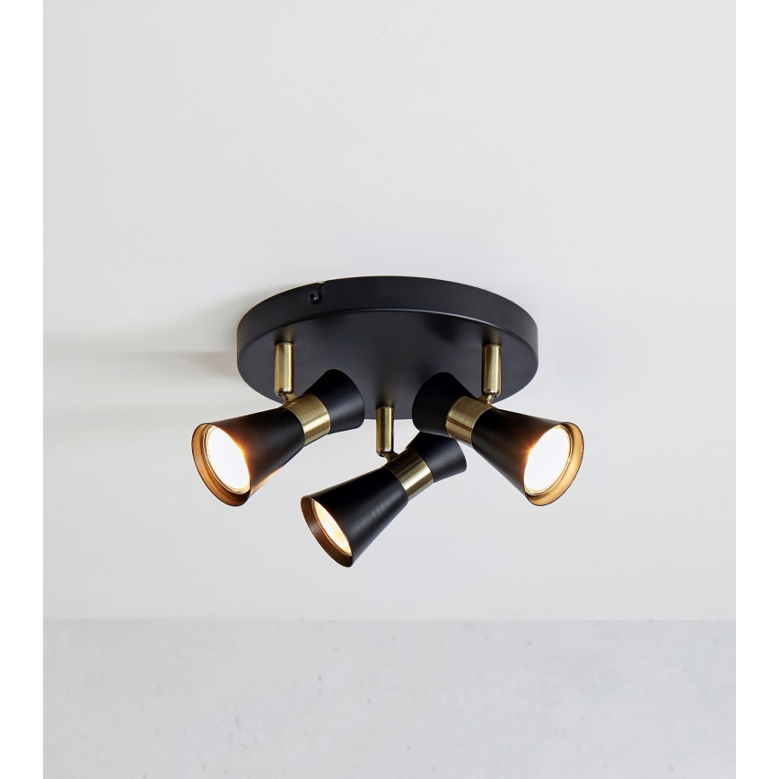 Markslöjd 108626 - Точковий світильник FOLIE 3xGU10/7W/230V чорний/латунь