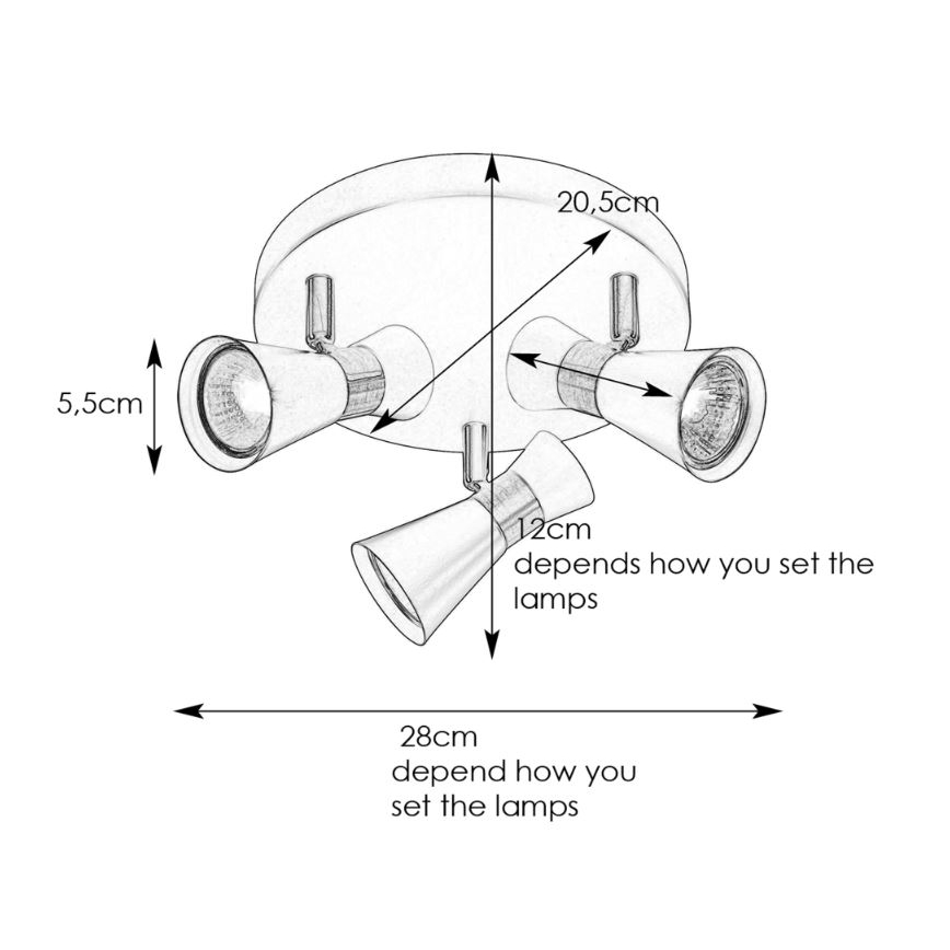 Markslöjd 108626 - Точковий світильник FOLIE 3xGU10/7W/230V чорний/латунь