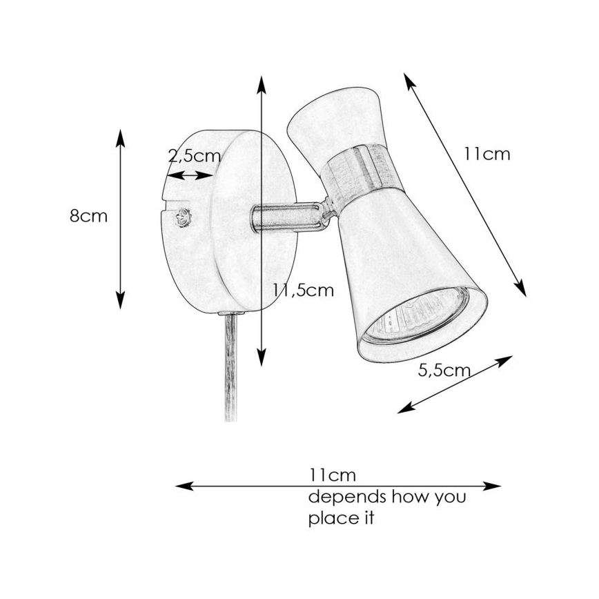 Markslöjd 108627- Настінний точковий світильник FOLIE 1xGU10/7W/230V білий/матовий хром