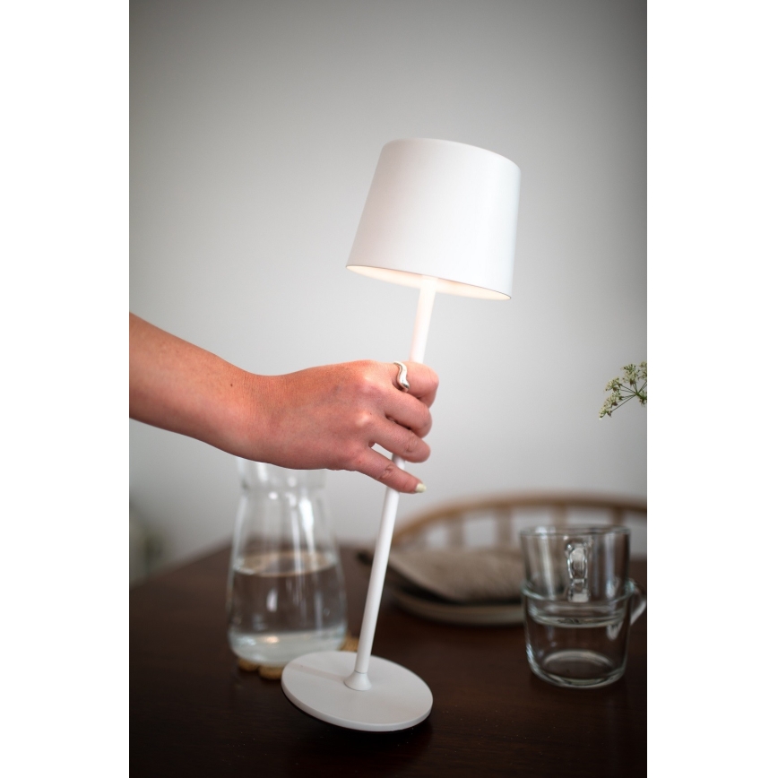 Markslöjd 108654 - Світлодіодна акумуляторна лампа з регулюванням яскравості FIORE LED/2W/5V IP44 38 см білий