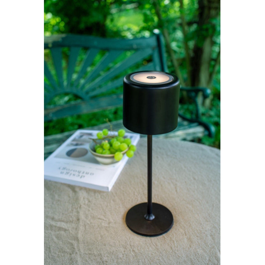 Markslöjd 108657 - LED Настільна акумуляторна лампа з регулюванням яскравості FILO LED/2W/5V IP44 30 см чорний