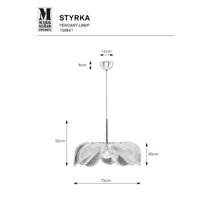 Markslöjd 108661 - Подвесная люстра STYRKA 1xE27/40W/230V диаметр 75 см бежевый