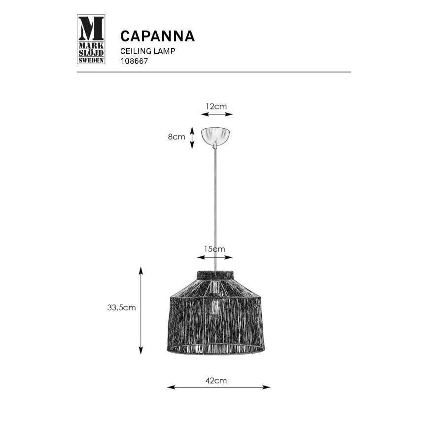 Markslöjd 108667 - Підвісна люстра CAPANNA 1xE27/40W/230V латунь