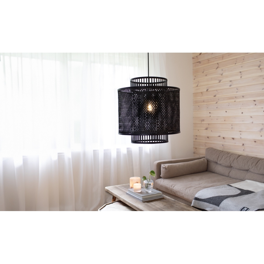 Markslöjd 108676 - Подвесная люстра STRATI 1xE27/40W/230V черный/бамбук