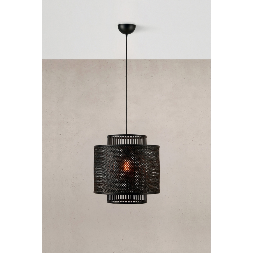 Markslöjd 108676 - Подвесная люстра STRATI 1xE27/40W/230V черный/бамбук