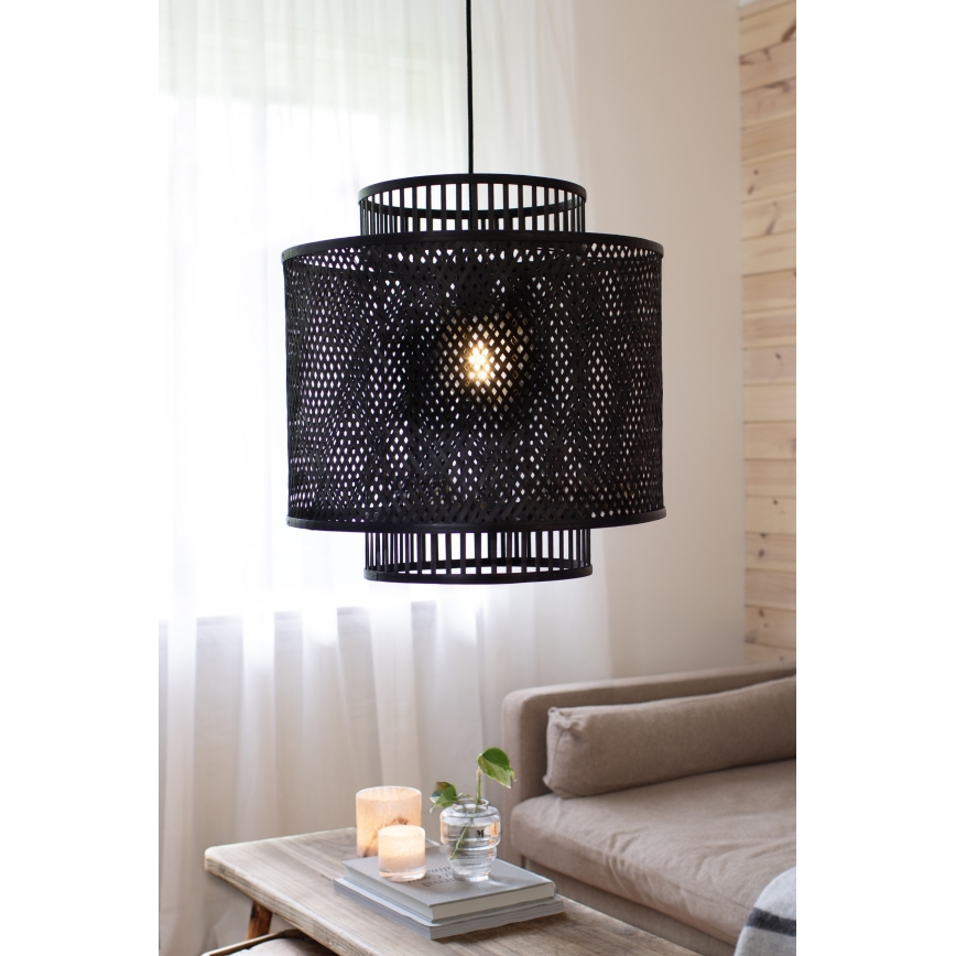 Markslöjd 108676 - Подвесная люстра STRATI 1xE27/40W/230V черный/бамбук