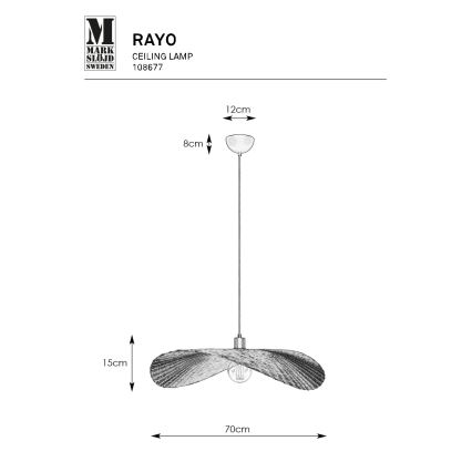 Markslöjd 108677 - Подвесная люстра RAYO 1xE27/40W/230V бежевый/бамбук