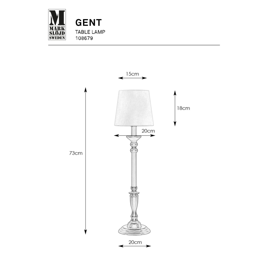 Markslöjd 108679 - Настільна лампа GENT 1xE27/40W/230V латунь/чорний/білий