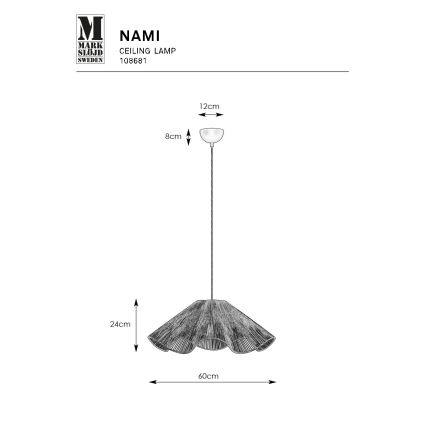 Markslöjd 108681 - Підвісна люстра NAMI 1xE27/40W/230V коричневий