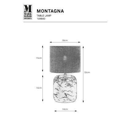 Markslöjd 108683 - Настольная лампа MONTAGNA 1xE14/40W/230V 32 см бежевый/черный