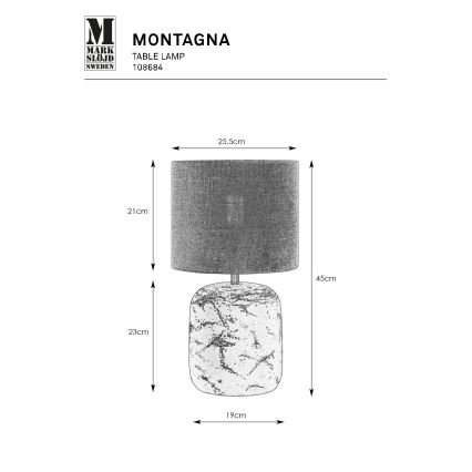 Markslöjd 108684 - Настольная лампа MONTAGNA 1xE14/40W/230V 45 см бежевый/черный