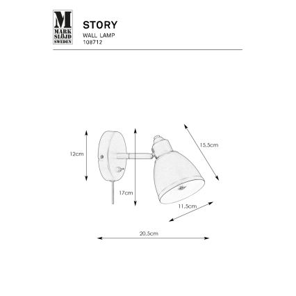 Markslöjd 108712 - Настенная лампа STORY 1xE14/40W/230V черный
