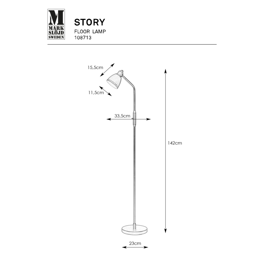 Markslöjd 108713 - Торшер STORY 1xE14/40W/230V черный