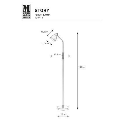 Markslöjd 108713 - Торшер STORY 1xE14/40W/230V чорний
