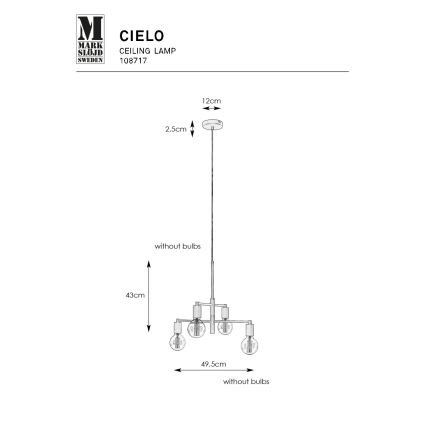 Markslöjd 108717 - Підвісна люстра CIELO 6xE27/40W/230V чорний