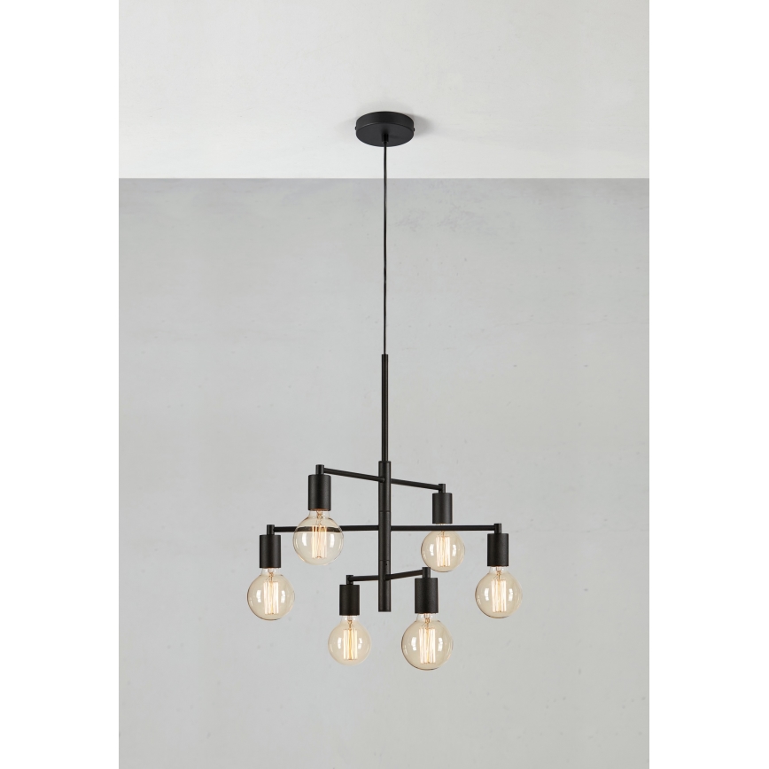 Markslöjd 108717 - Подвесная люстра CIELO 6xE27/40W/230V черный