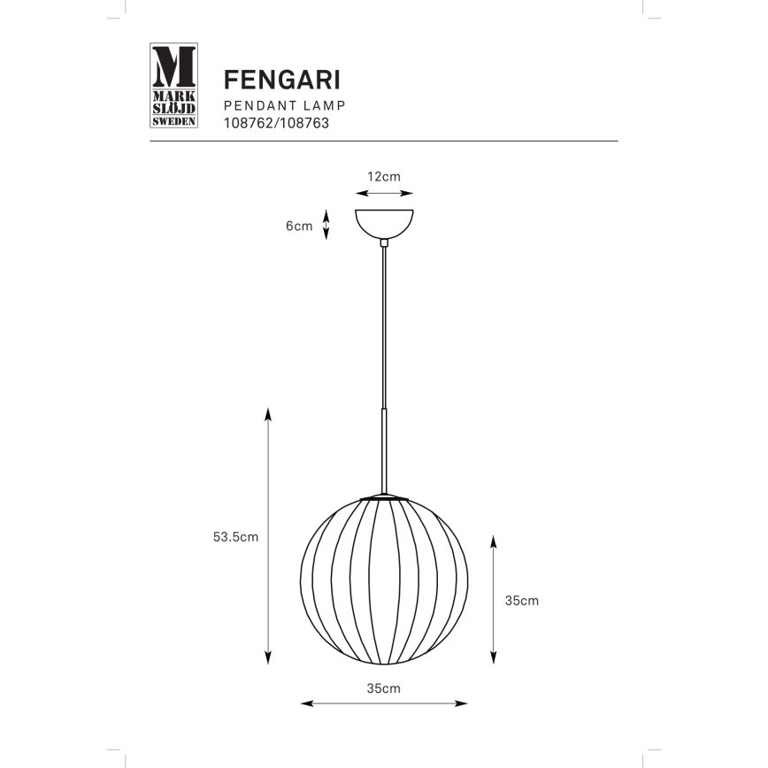 Markslöjd 108763 - Підвісна люстра FENGARI 1xE14/40W/230V бежевий