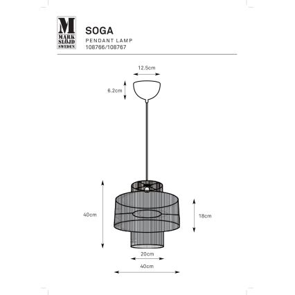 Markslöjd 108767 - Підвісна люстра SOGA 1xE27/40W/230V золотий
