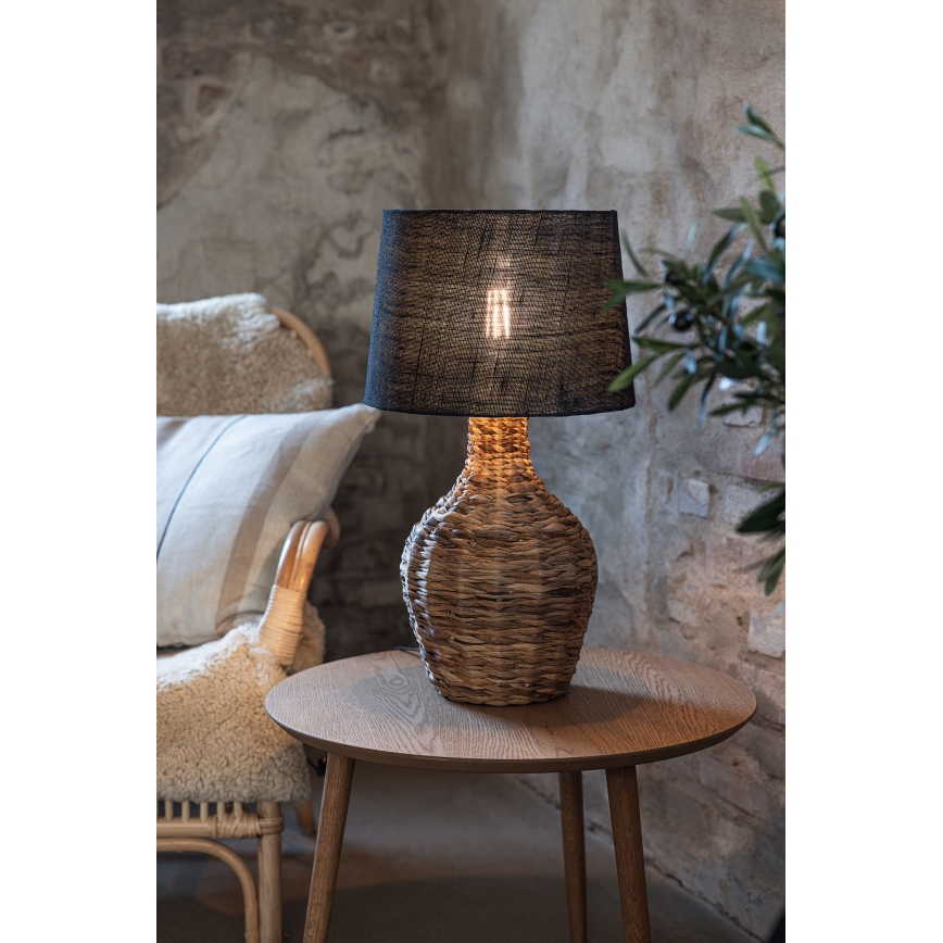 Markslöjd 108770 - Настольная лампа PAGLIA 1xE27/40W/230V черный/ротанг