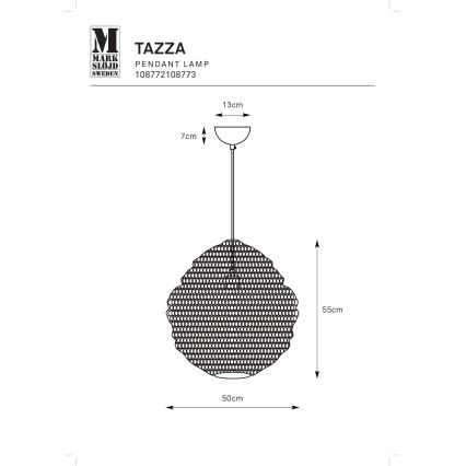 Markslöjd 108772 - Підвісна люстра TAZZA 1xE27/40W/230V чорний