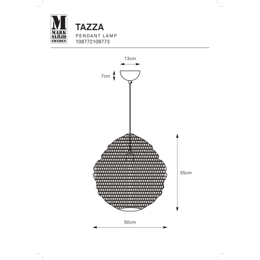 Markslöjd 108772 - Підвісна люстра TAZZA 1xE27/40W/230V чорний