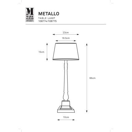 Markslöjd 108774 - Настільна лампа METALLO 1xE27/40W/230V золотий
