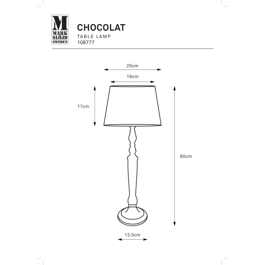 Markslöjd 108777 - Торшер CHOCOLAT 1xE27/40W/230V коричневий/бежевий