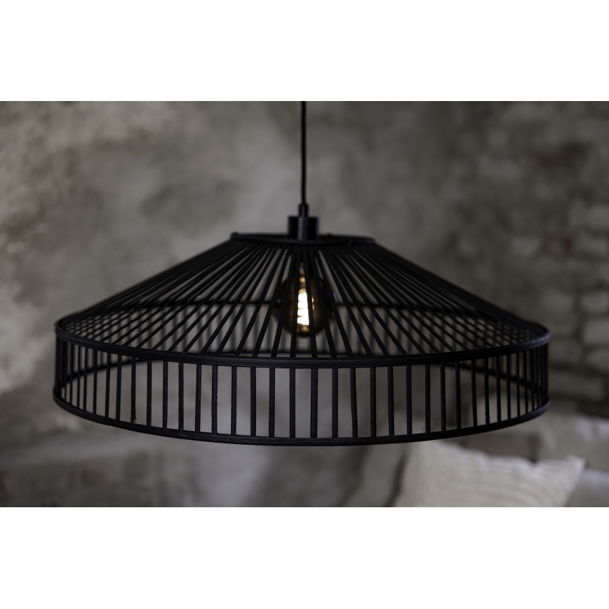 Markslöjd 108782 - Підвісна люстра TAPA 1xE27/40W/230V чорний/бамбук