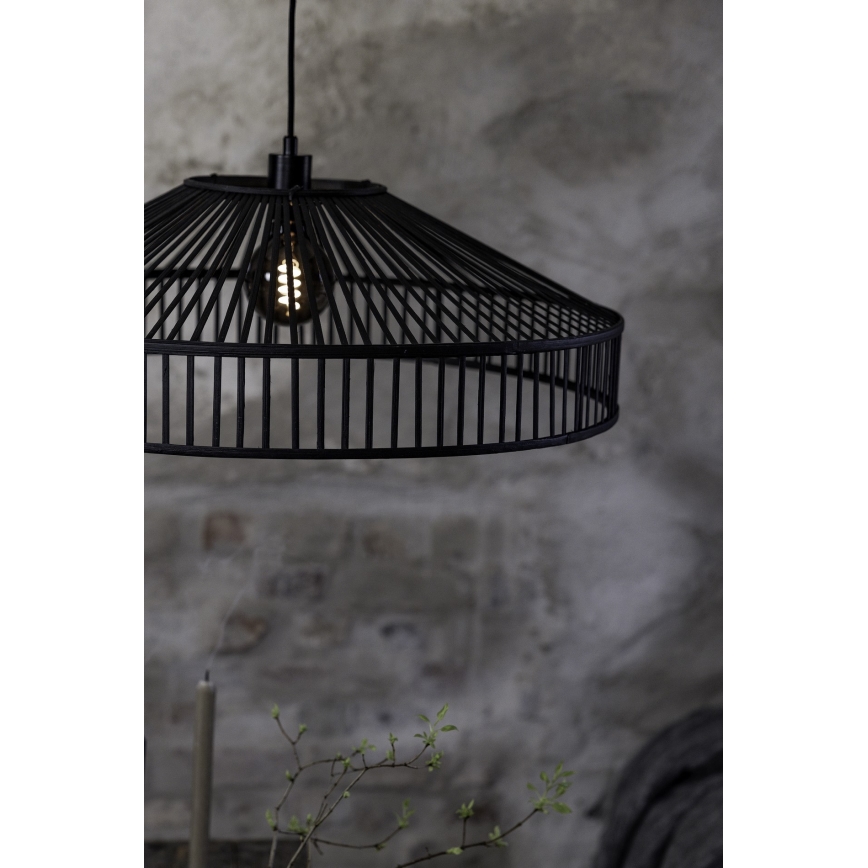 Markslöjd 108782 - Підвісна люстра TAPA 1xE27/40W/230V чорний/бамбук