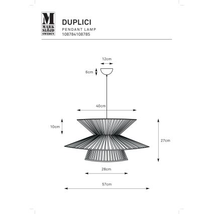 Markslöjd 108784 - Подвесная люстра DUPLICI 1xE27/40W/230V черный/бамбук
