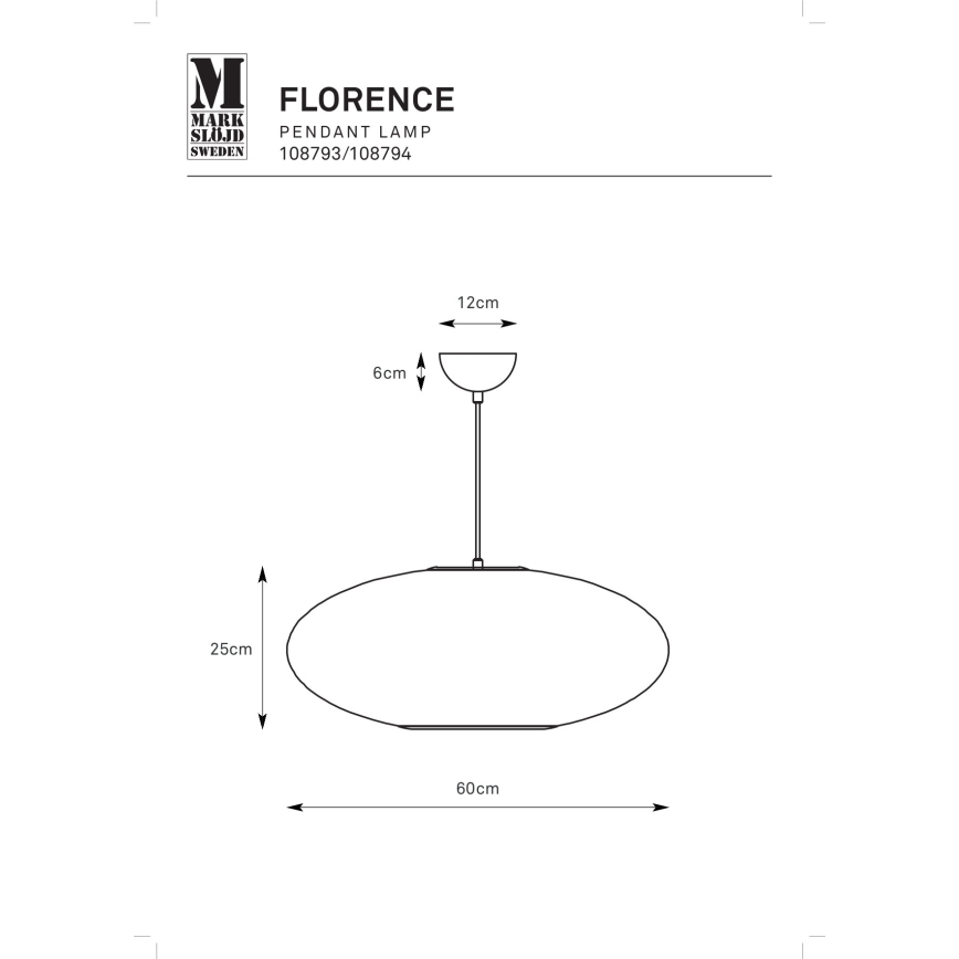 Markslöjd 108793 - Подвесная люстра FORENCE 1xE27/40W/230V диаметр 60 см черный